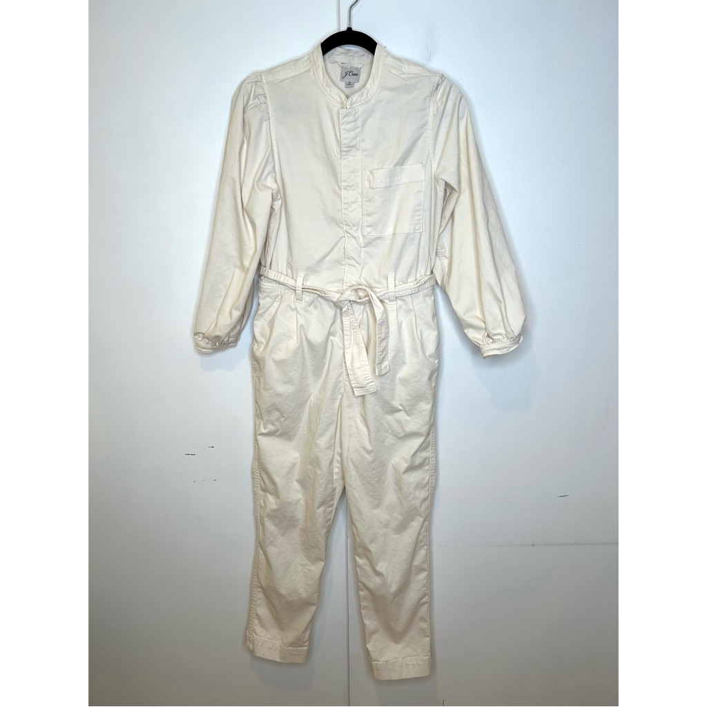 J. Crew Puff-Sleeve Chino Cotton Jumpsuit